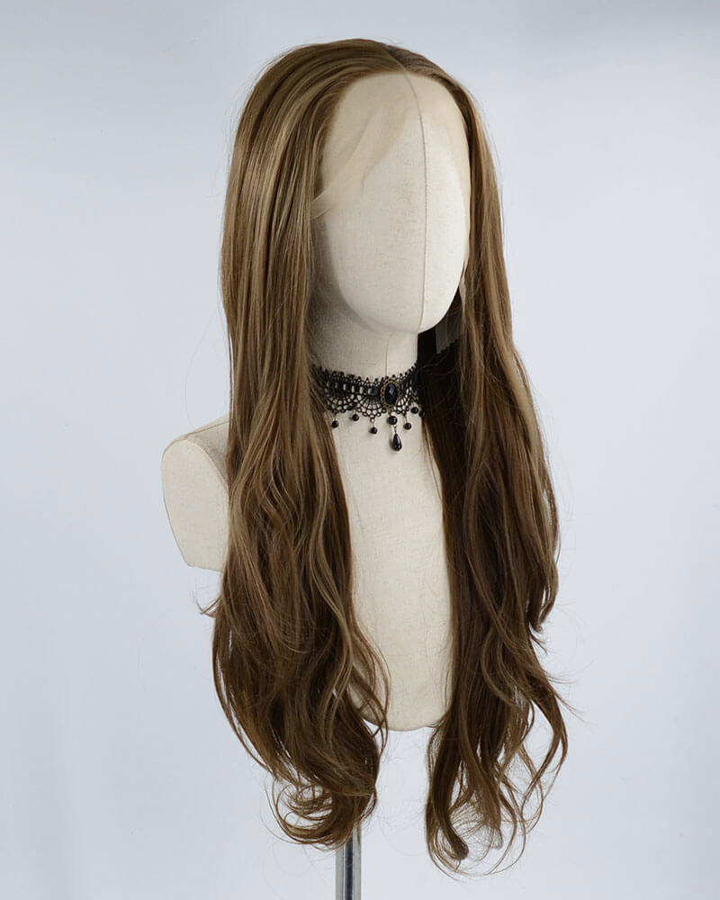 Brown Wavy Synthetic Lace Front Wig WT218