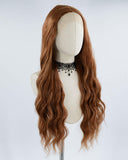 Long Brown Curly Synthetic Lace Front Wig WW387