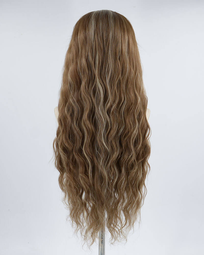 Brown Curly Synthetic Lace Front Wig WW377