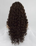 Brown Curly Long Synthetic Lace Front Wig WW156