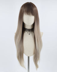 Brown Ombre Grey Synthetic Wig HW147
