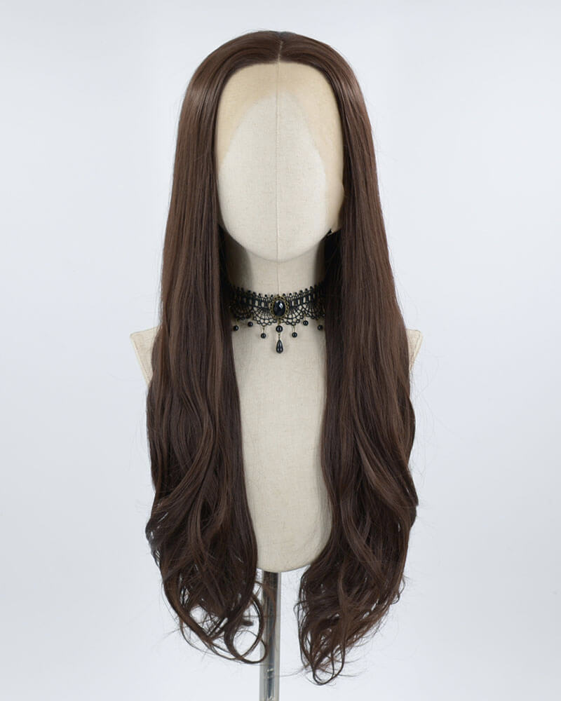 Wavy Brown  Synthetic Lace Front Wig WT034