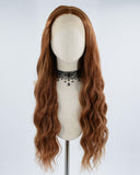 Long Brown Curly Synthetic Lace Front Wig WW387