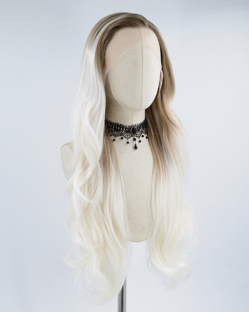 Brown Ombre Blonde Synthetic Lace Front Wig WW421