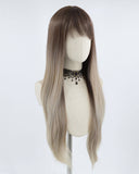 Brown Ombre Grey Synthetic Wig HW147