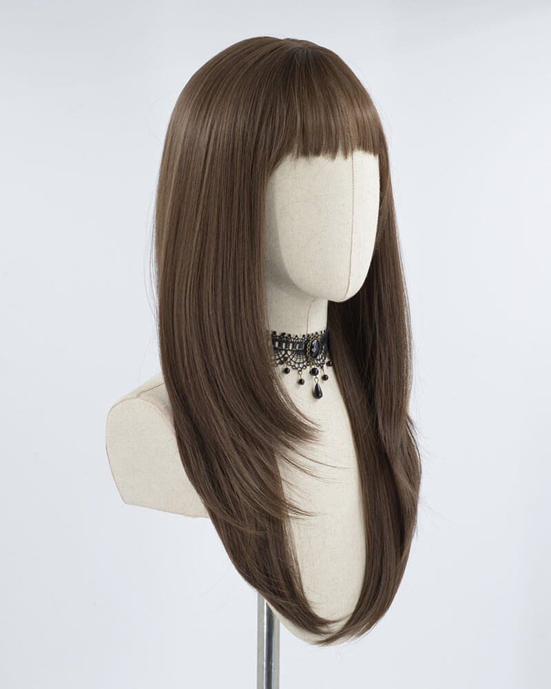 Natural Brown Synthetic Wig HW129