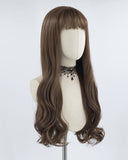 Long Brown Wavy Synthetic Wig HW133