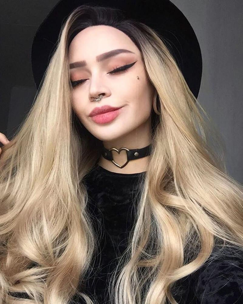Brown Natural Synthetic Lace Front Wigs WT002