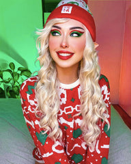 Long Ash Blonde Synthetic Lace Front Wig WW058
