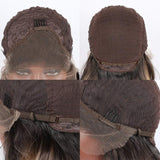 Half Black Half Red Synthetic Lace Front Wig WW116