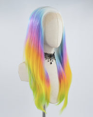White Ombre Colorful Synthetic Lace Front Wig WW462