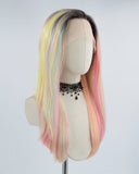 Colorful Rainbow Synthetic Lace Front Wig WW399