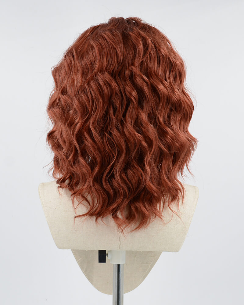 Black Widow Auburn Red Short Curly Synthetic Lace Front Wig WW133