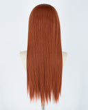 Long Straight Cooper Red Synthetic Lace Front Wig WW297