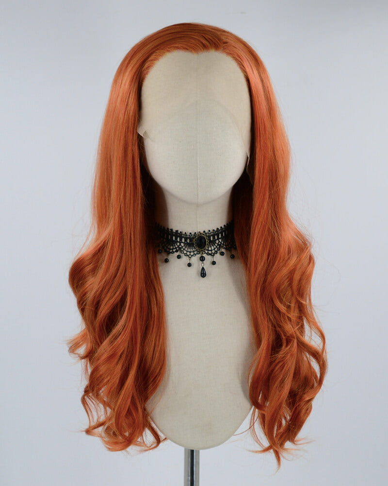 New Copper Red Synthetic Lace Front Wig WW456
