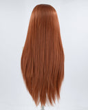 Long Copper Red Synthetic Lace Front Wig WT187