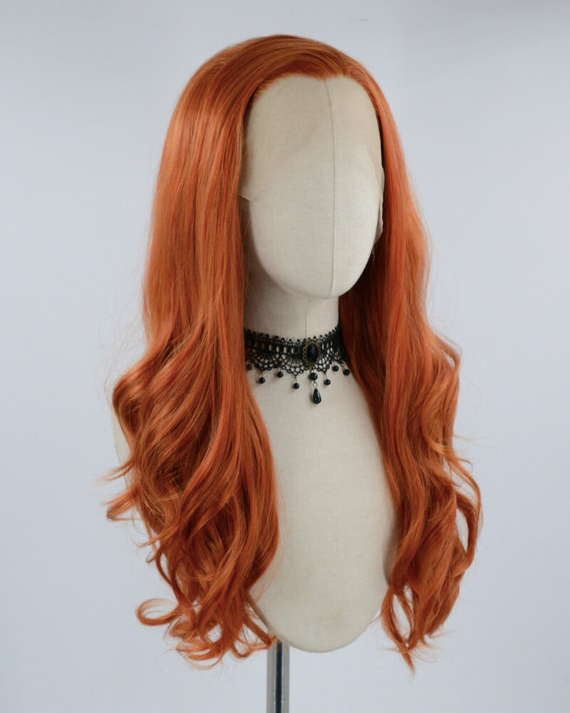New Copper Red Synthetic Lace Front Wig WW456