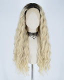 Ombre Blonde Curly Synthetic Lace Front Wig WT179