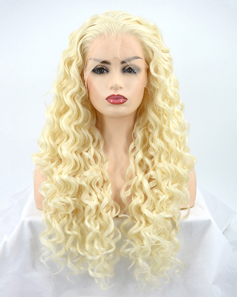 Platinum Blonde Synthetic Lace Front Wig WW117