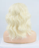 Curly Short Platinum Blonde Synthetic Lace Front Wig WW129