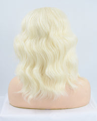 Curly Short Platinum Blonde Synthetic Lace Front Wig WW129