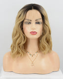Wavy Short Blonde Synthetic Lace Front Wig WT052