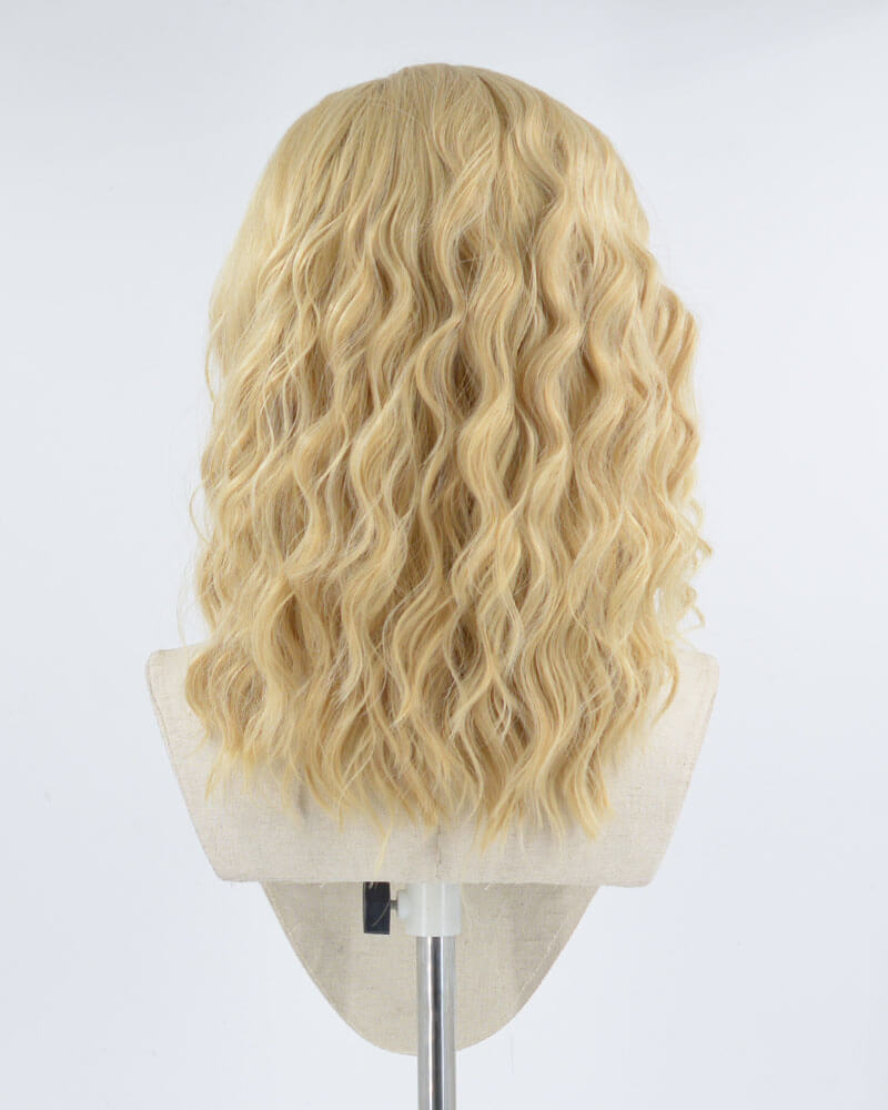 Curly Short Blonde Brown Synthetic Lace Front Wig WW345