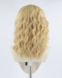 Curly Short Blonde Brown Synthetic Lace Front Wig WW345