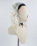 Black Ombre Platinum Blonde Synthetic Lace Front Wig WW411