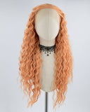 Long Curly Orange Synthetic Lace Front Wig WW431