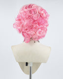 Mixed Pink Short Curly Synthetic Lace Front Wig WW482