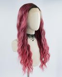 Ombre Curly Wine Red Synthetic Lace Front Wig WW384