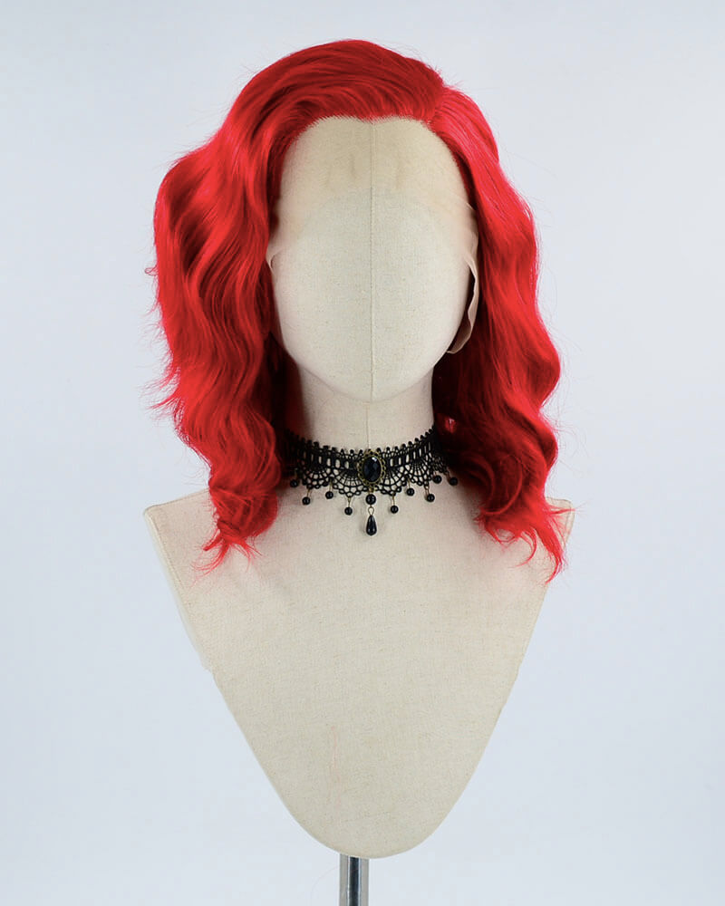 Red Curly Short Synthetic Lace Front Wig WW001