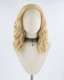 Curly Short Blonde Brown Synthetic Lace Front Wig WW345