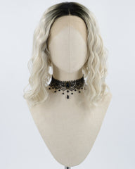 Ombre Blonde Curly Short Synthetic Lace Front Wig WT201