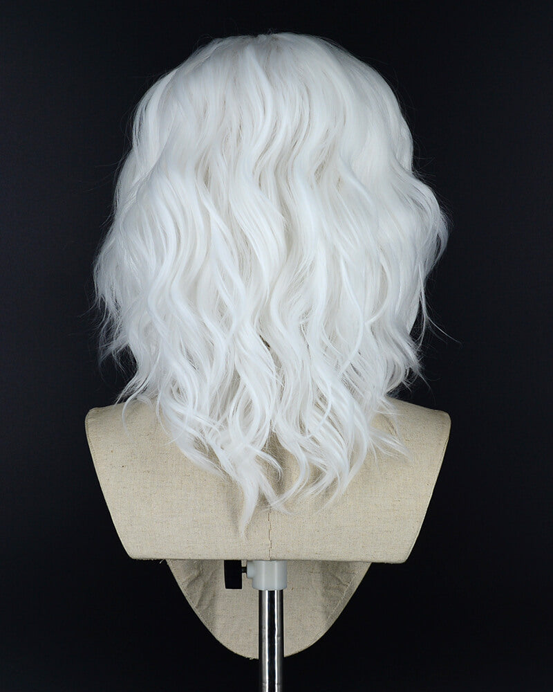 White Short Curly Synthetic Lace Front Wig WW301