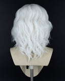 White Short Curly Synthetic Lace Front Wig WW301