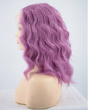 Purple Short Curly Synthetic Lace Front Wig WW184