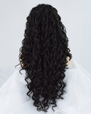 Long Curly Black Synthetic Lace Front Wig WW035