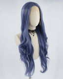 Long Blue Synthetic lace Front Wig WT049