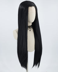 32 Inch Long Black Synthetic Lace Front Wig WW169