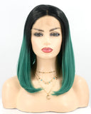 Green Short Synthetic Lace Front Wig WT008