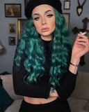 Green Synthetic Lace Front Wig WW038