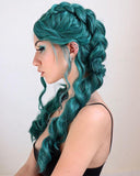 Green Synthetic Lace Front Wig WW038