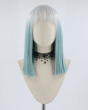 White Ombre Green Synthetic Wig HW150