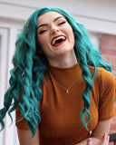 Green Synthetic Lace Front Wig WW038