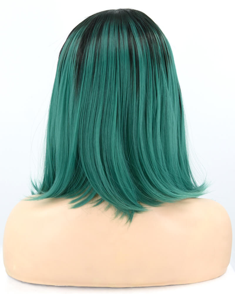 Green Short Synthetic Lace Front Wig WT008