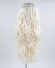 Gray Ombre Platinum Blonde Synthetic Lace Front Wig WW403