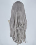 White Streaked Grey Synthetic Lace Front Wig WW306