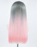 Ombre pink Synthetic Lace Front Wig WT090
